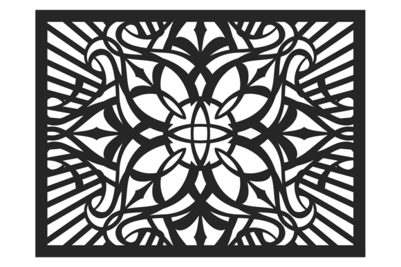 Abstract Cut Ornament: Laser Pattern Graphics & Illustrations