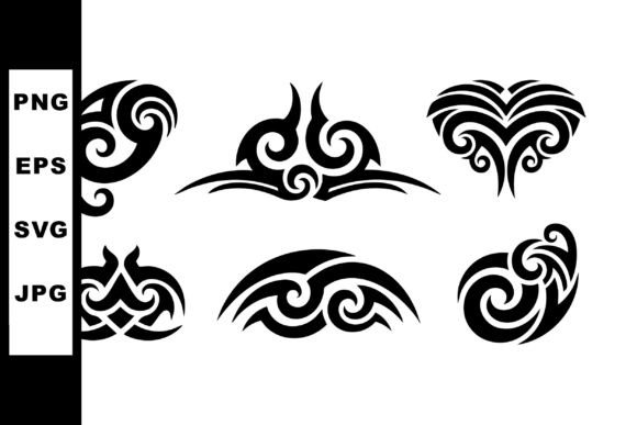 Abstract Tribal Tattoo Designs with Blac