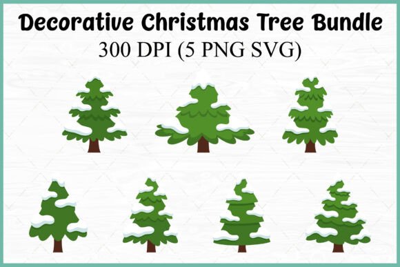 Christmas Winter Tree Vector PNG Bundle: Graphics & Illustrations