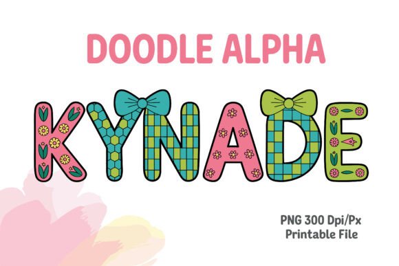 Colorful Kynade Name Doodle Alpha Art: Graphics & Illustrations