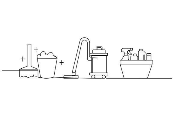 Continuous Line Design of Cleaning Graphics