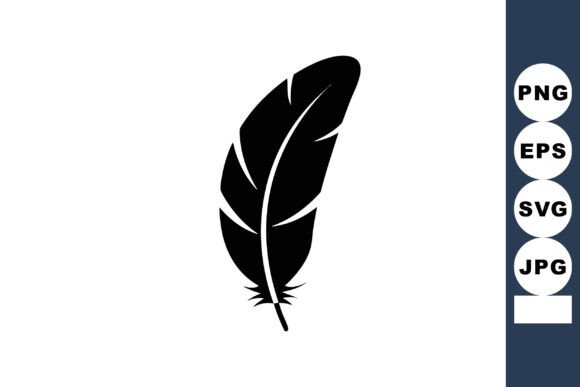 Feather Icon Simple Black Silhouette Vec