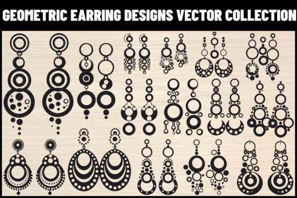 Geometric Earring Vector Bundle: Graphics & Illustrations for Modern Branding