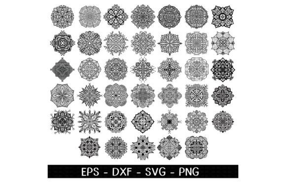 Mandala Silhouettes High-Quality Set 8 Graphics & Illustrations