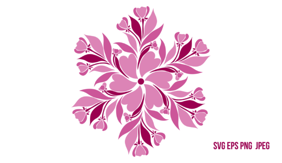 Pink Flower Circle: Art Nouveau Graphics & Illustrations
