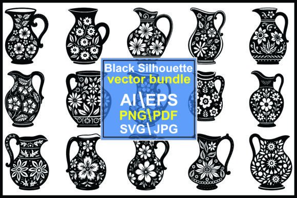 Pottery-Vase Silhouettes: Graphics & Illustrations for Creative Sellers