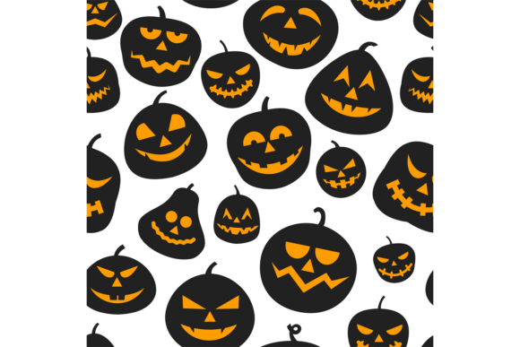 Pumpkin Halloween Pattern. Seamless Deco Graphics