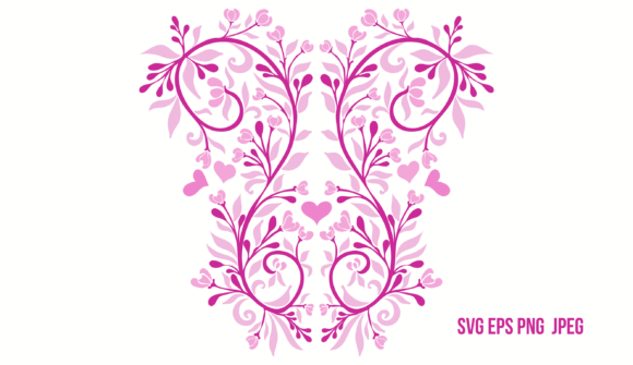 Romantic Pink Branches: Art Nouveau Graphics & Illustrations