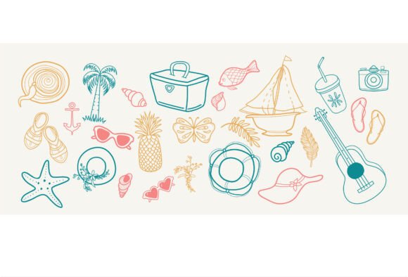 Summer Doodles: Hand-Drawn Graphics & Illustrations