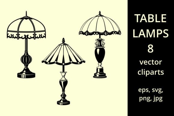 Table Lamps Set: Illustrations & Graphics for Local Branding