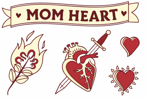 Tattoo-Style Heart Illustrations: Graphics & Illustrations for Editorial Impact