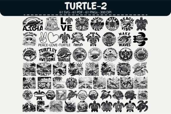 Turtle Vector Clipart – 61 Designs: Graphics & Illustrations