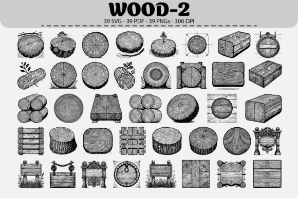 Wood Slice SVG Pack – 39 Designs
